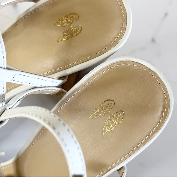 Victoria’s Secret Chain T-Strap 9 White Leather Chunky Heels RARE! - Picture 10 of 11